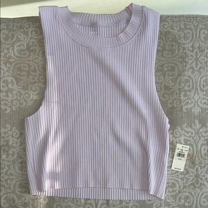 Arie Lavender Ribbed Crop Top